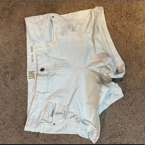 White jean shorts. Size 16W.